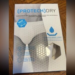 PROTECHDRY Washable Urinary Incontinence Cotton Underwear Boxer Brief Blk MED.